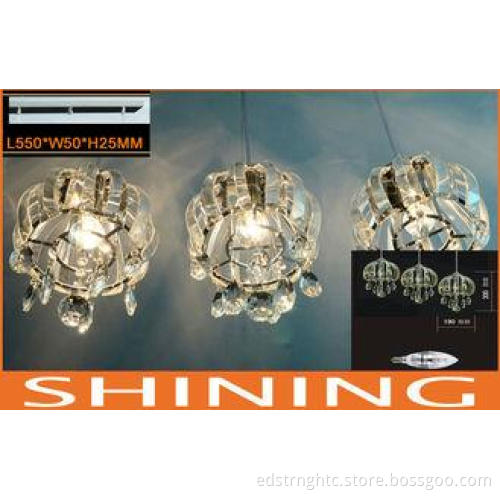 220V Warm White 190mm * 300mm Pendant Crystal Light With 3p
